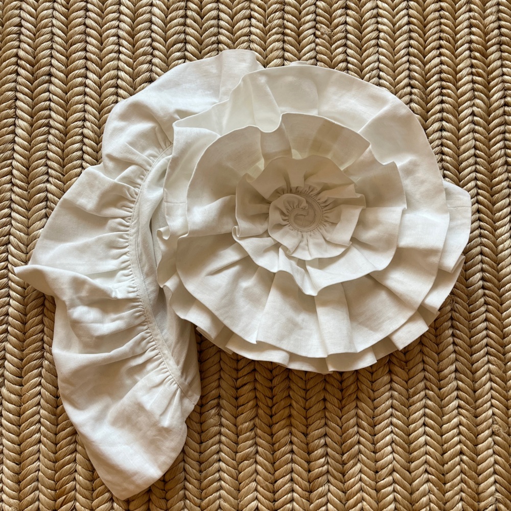 Mara Hoffman Minerva White Rosette Crop Top - Size 4